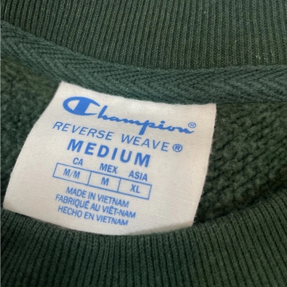 Champion Athletic Club Crest Crew Neck Sweatshirt Pullover Green Men’s Size M - Picture 7 of 10